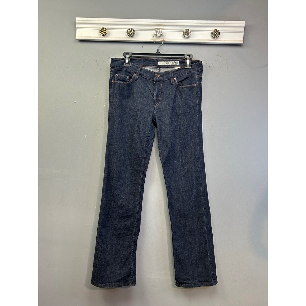 DKNY Jeans Ludlow Women 6R Dark Blue Bootcut Mid‎ Rise Embroidered KCMU5990